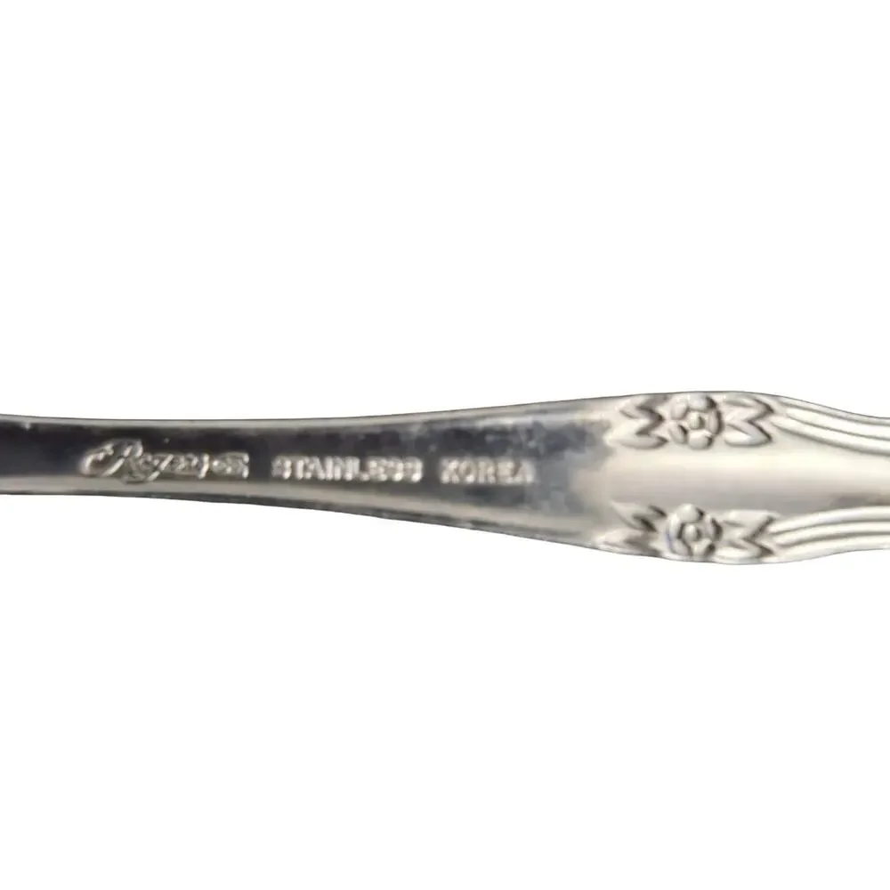 WM Rogers Dream Rose 7 Salad Forks Stainless Steel Flatware Korea Vintage Floral